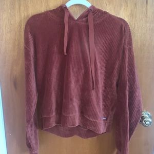 Velour cropped sweatshirt